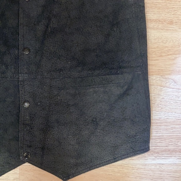 Men’s Authentic NRA Distressed Black Suede Leather Conceal Carry Vest Size M - Picture 5 of 16